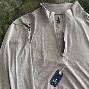 New - johnnie-O Gray Quarter-Zip Pullover